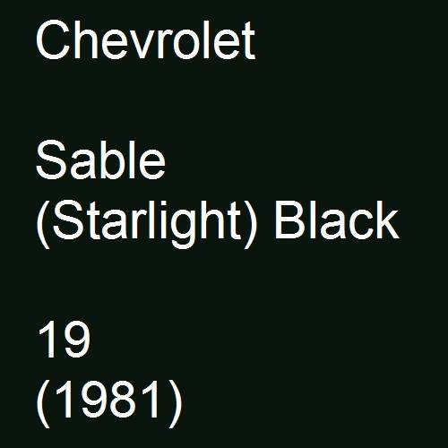 Chevrolet, Sable (Starlight) Black, 19 (1981).